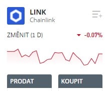 Obchodování s kryptoměnou Chainlink (LINK) na eToro