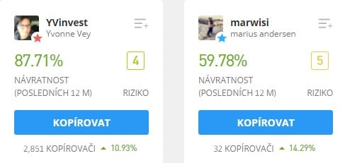 copy trading a investoři do dlouhých pozic